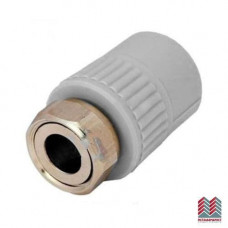 Муфта PP-R комбинированная серая нак. гайка Дн 25х3/4" VALFEX Россия